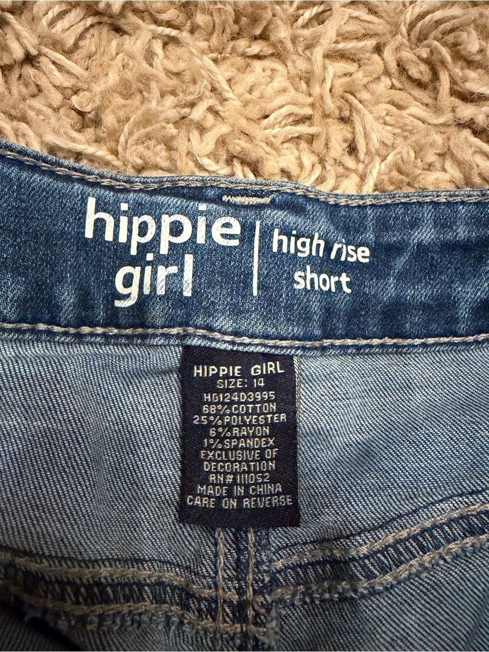 Girls' Blue Denim Frayed Hem Shorts - Picture 2 of 4